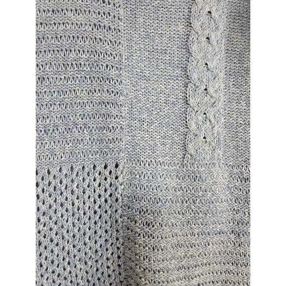 Sundance Sky Blue Open Chunky Mixed-Knit Cottagecore Pullover Sweater Women's XS - Picture 10 of 11